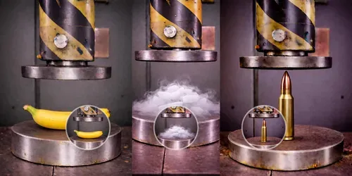 Hydraulic Press Satisfying ASMR Crushing generated by grok-video