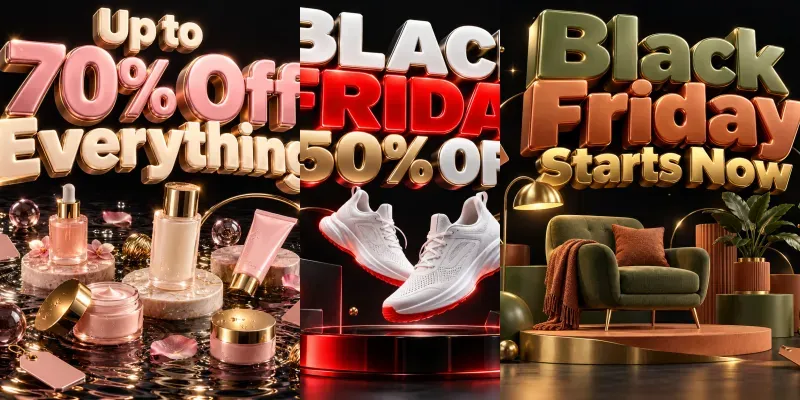 Black Friday 3D Sale Poster Generator