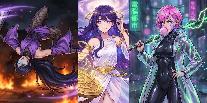 2D Female Battle Anime Portraits generated by undefined