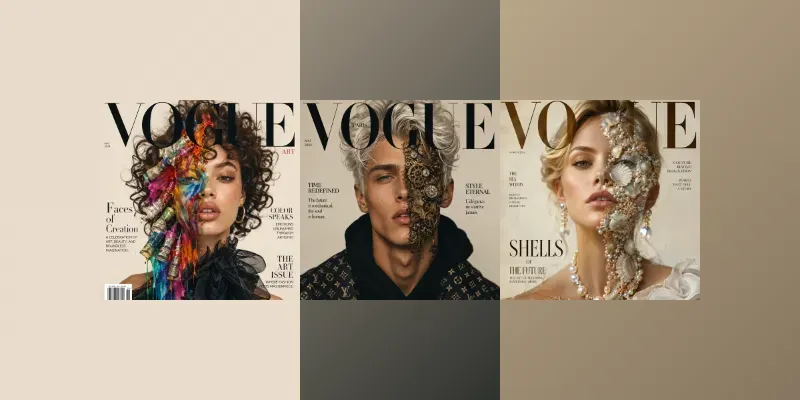 Material Faces Editorial Posters generated by undefined