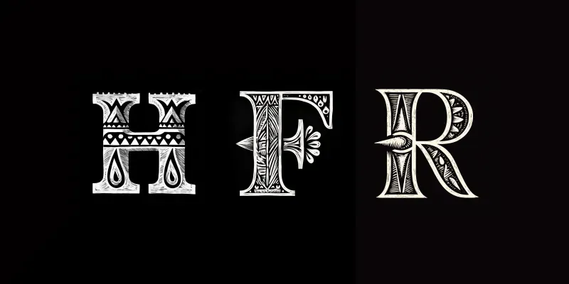 Afro Inspired Woodcut Letterform Art generated by undefined