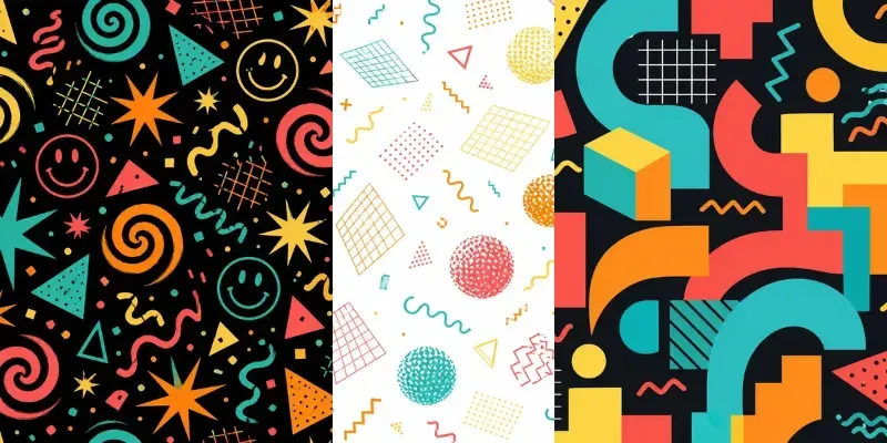 Neon Memphis Tales Ultimate 80s Patterns generated by undefined