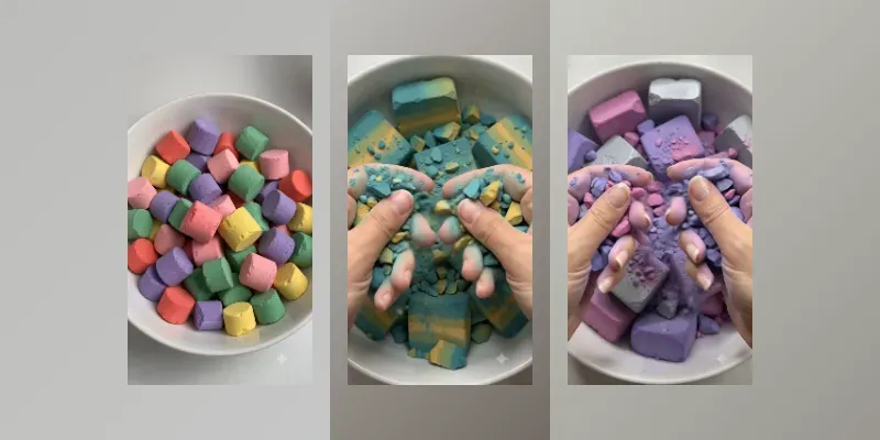 ASMR Colored Chalk Crumble Videos generated by undefined