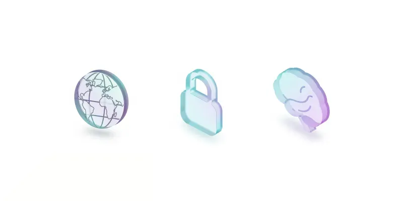 Clean 3D Frosted Glass Icons generated by undefined