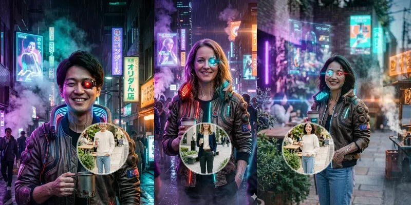 Cyberpunk Portrait Photo Transformations generated by undefined