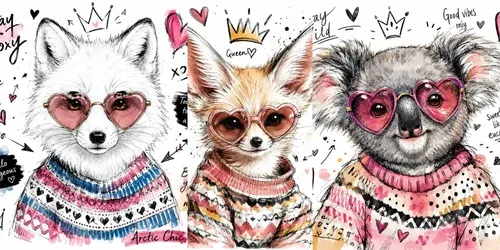Whimsical Fashion Animal Sketches generated by chatgpt-image