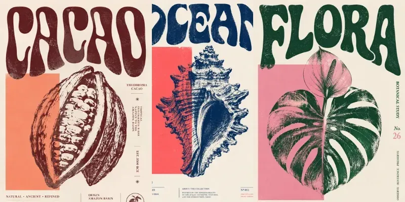 Retro Risograph Typography Posters generated by undefined