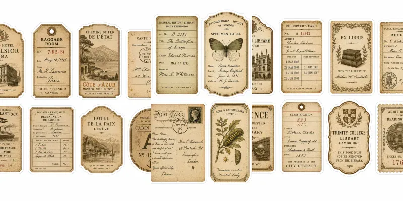 Title Vintage Ephemera Sticker Engines generated by undefined