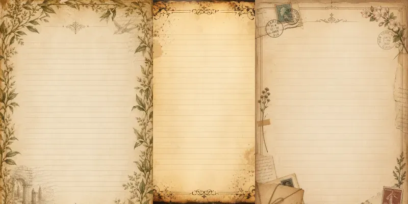 Vintage Lined Writing Pages generated by undefined