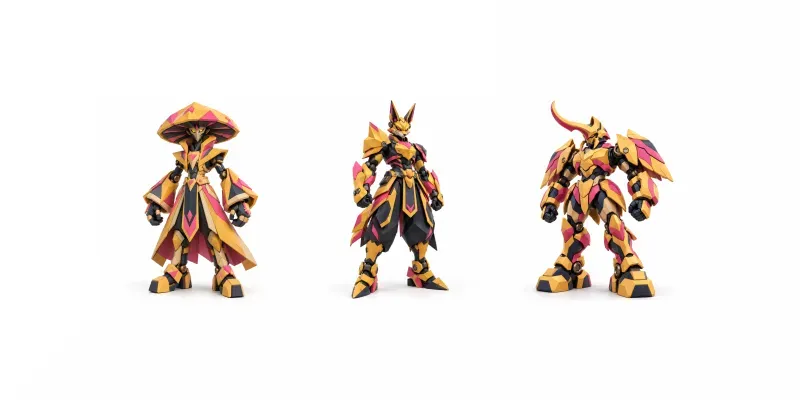Low Poly Anime Robot Cliparts