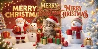 Festive Christmas Greeting Cards gemini-image prompt mini thumbnail