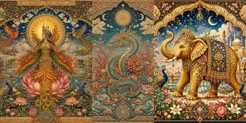 Mystical Zodiac Tapestry Creatures Art generated by chatgpt-image
