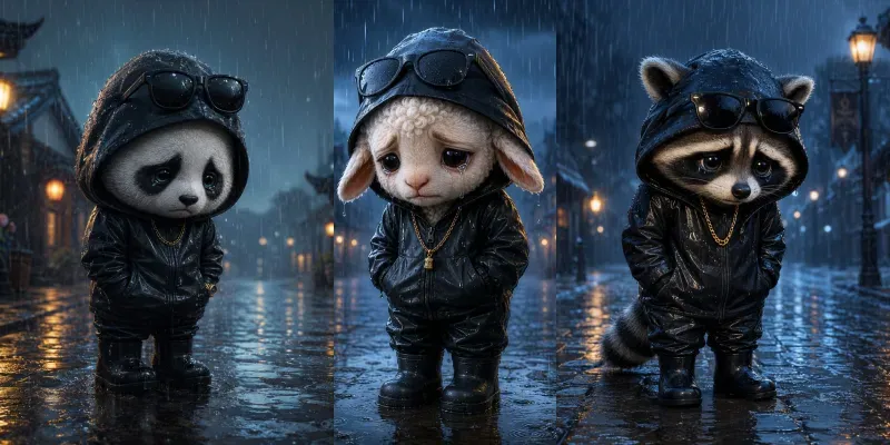Whimsical Rain Babies 3d generated by undefined