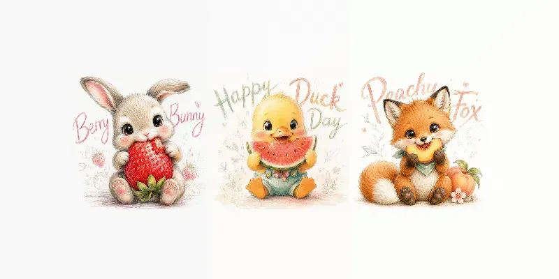 Cute Baby Animal Food Art generated by undefined