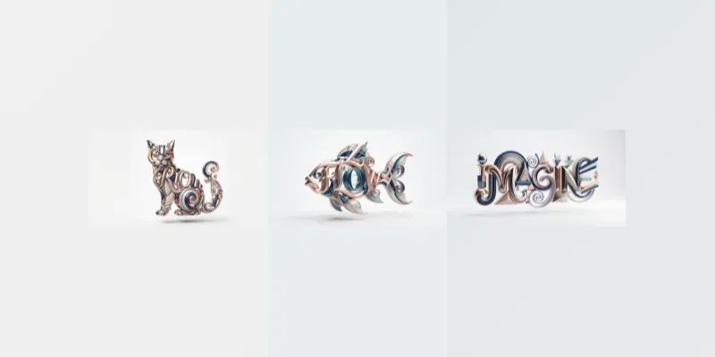 Creative 3D Typography Objects generated by undefined