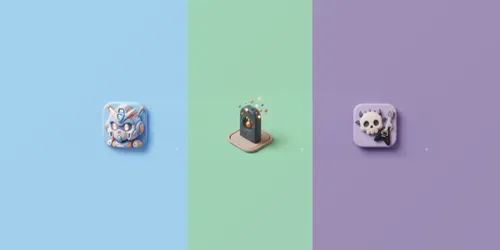 Minimal Plastic 3D Icons generated by gemini-image