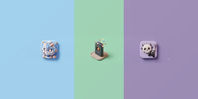 Minimal Plastic 3D Icons generated by undefined