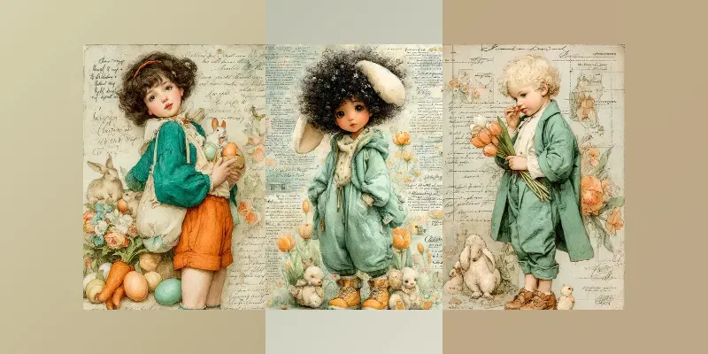 Vintage Easter Storybook Pages generated by undefined