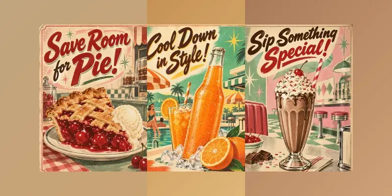 Midcentury Food Advertisement Posters