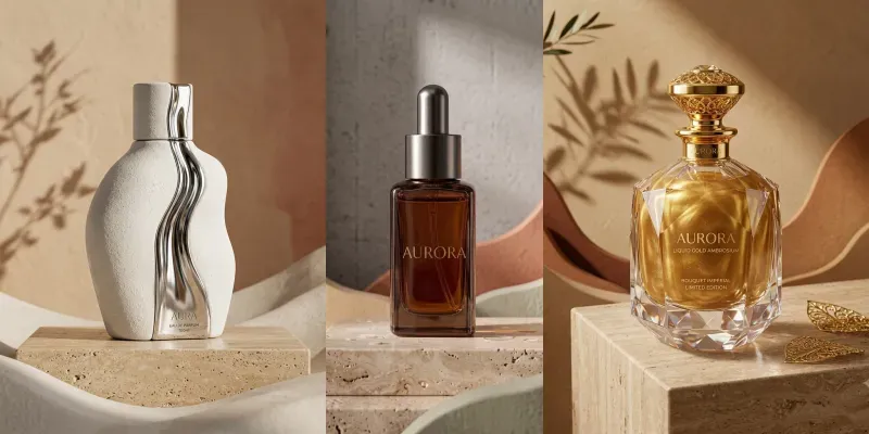 Luxury Cosmetic Perfume Mockups generated by undefined