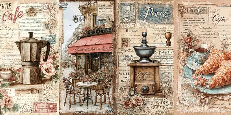 Coffee Junk Journal Ephemera Pages generated by undefined