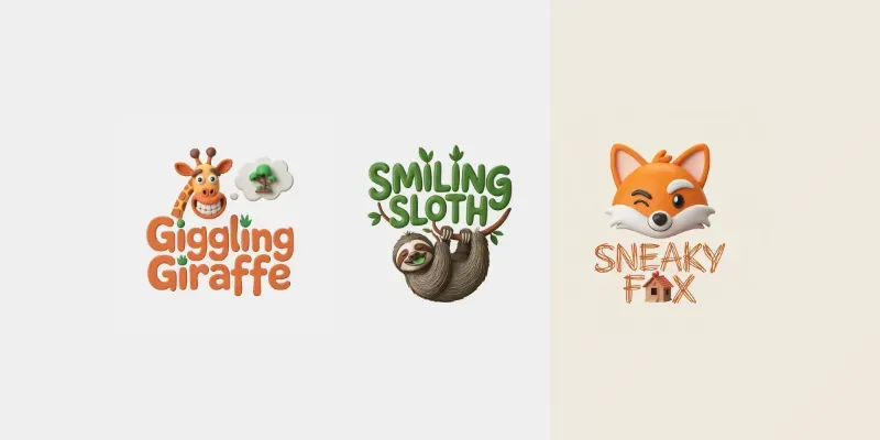 Whimsical 3D Clayart Logos generated by undefined
