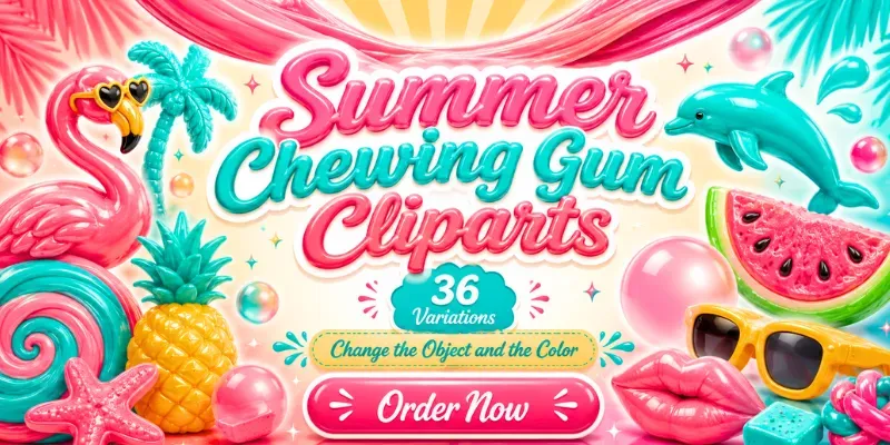 Summer Chewing Gum Cliparts generated by undefined