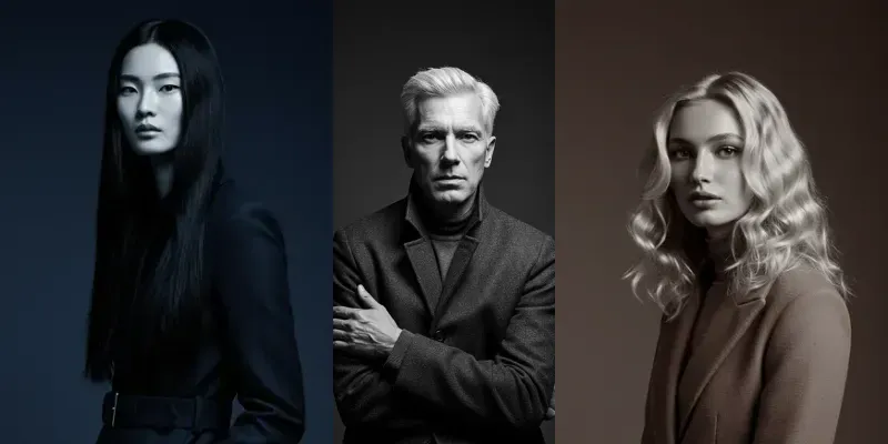 Monochromatic Fashion Portraits generated by undefined