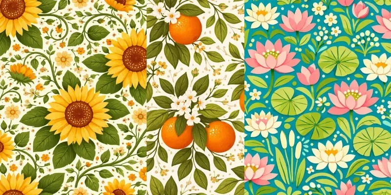 Modern Nature Abstract Seamless Patterns generated by undefined