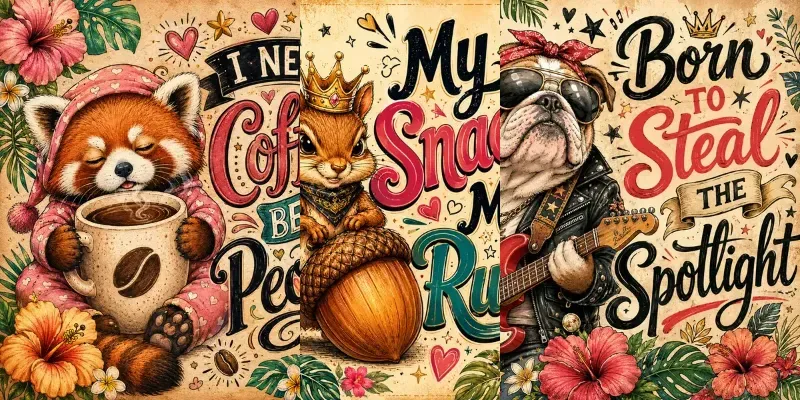 Whimsical Animal Quote Posters generated by undefined