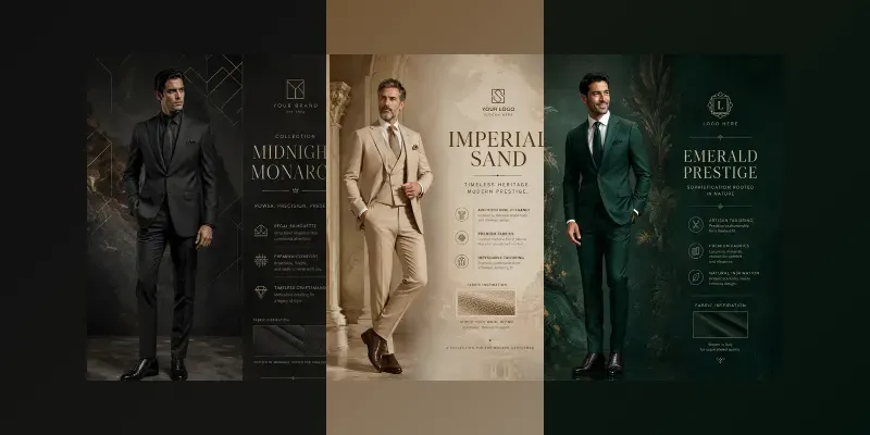 Luxury Mens Suit Editorial Posters generated by undefined
