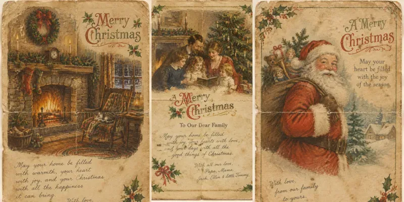 Christmas Greeting Card Ephemera generated by undefined