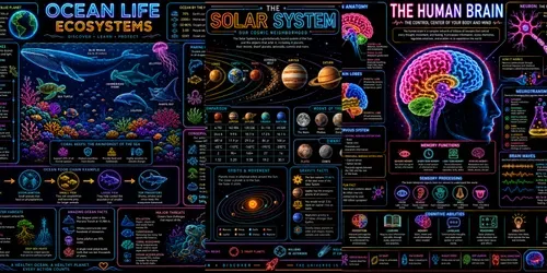Neon Science Infographic Generator generated by chatgpt-image