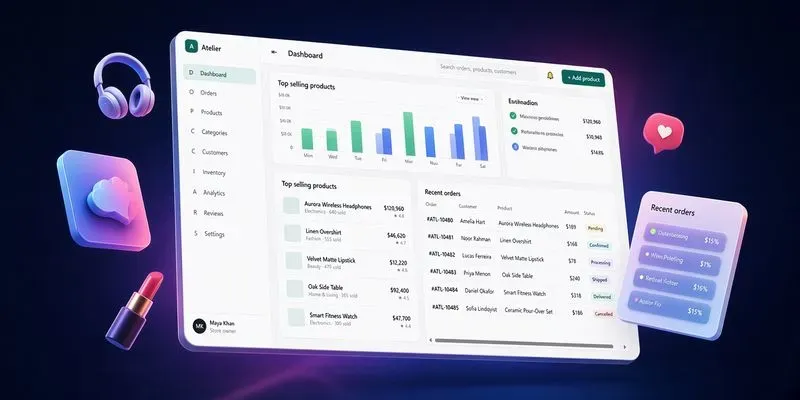 Modern Ecommerce Admin Dashboard UI