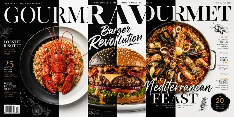 Split Food Magazine Cover Generator generated by undefined