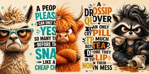 Sassy Farmyard Quote Posters generated by chatgpt-image
