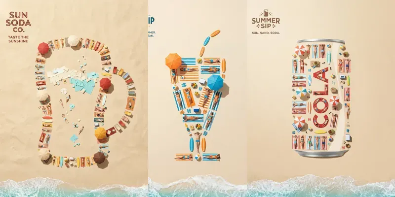 Soda Brand Beach Bottles generated by undefined