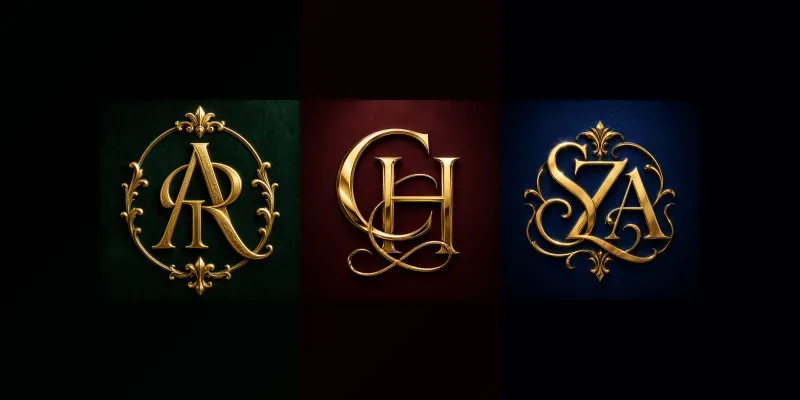Luxury Gold Monogram Logos generated by undefined
