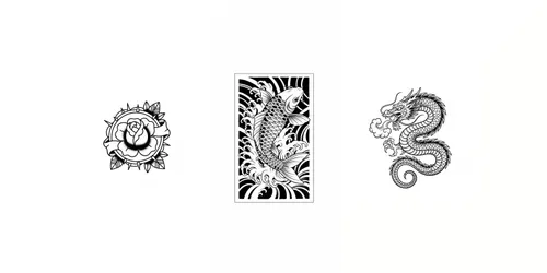 Professional Tattoo Flash Art Designs generated by gemini-image