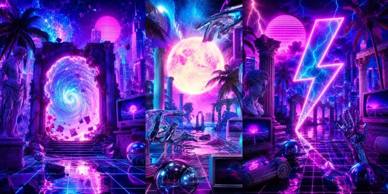 Infinite Vaporwave Collage Generator generated by undefined