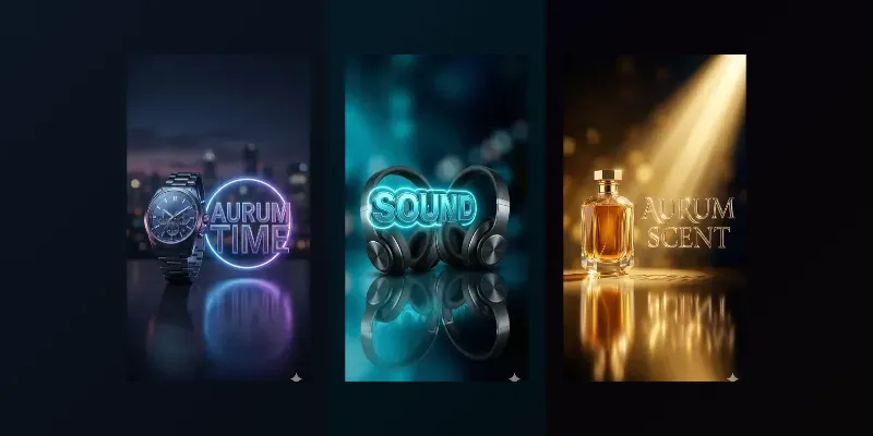 3D Floating Visual Ad Posters generated by undefined