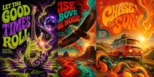 Psychedelic 70s Retro Groovy Poster Art generated by chatgpt-image