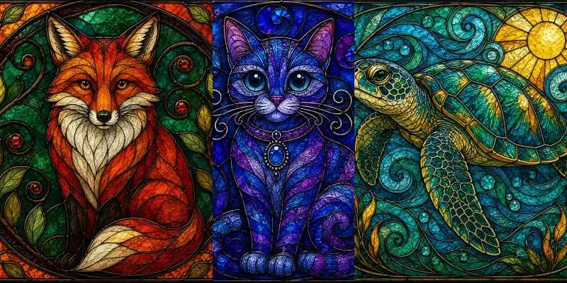 Stained Glass Folk Art Character Creators generated by undefined