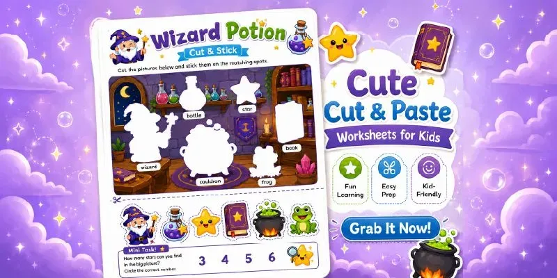 Cute Cut Paste Worksheets generated by undefined