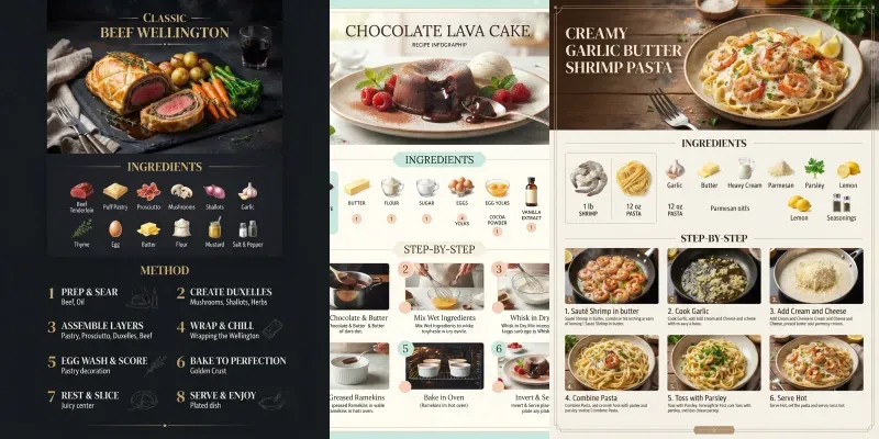 Editorial Recipe Infographic Posters generated by undefined