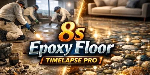 8s Epoxy Floor Timelapse Pros generated by veo
