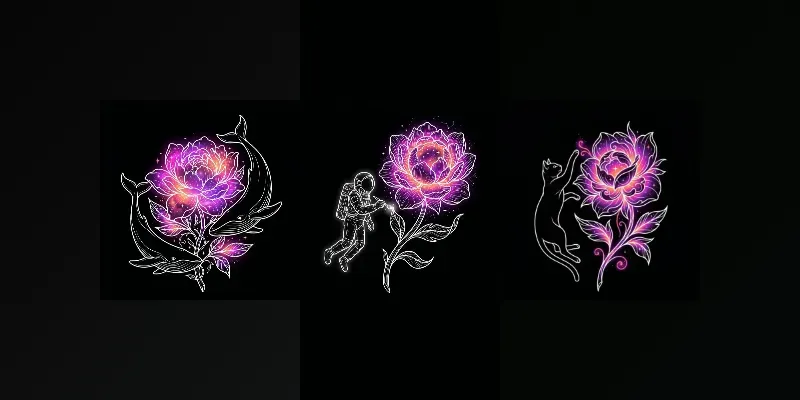 Cosmic Bloom Line Art generated by undefined