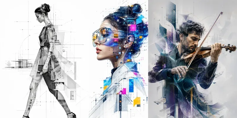 Geometric Human Overlay Portraits generated by undefined