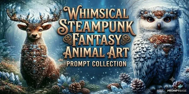 Whimsical Steampunk Fantasy Animal Art generated by undefined