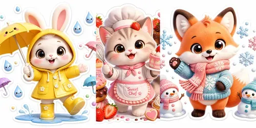 Cute 3D Sticker Characters generated by chatgpt-image